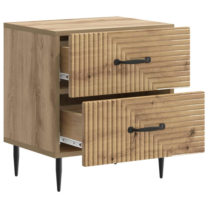 Dulap de noapte 2 pcs Stejar Artizanal 43 x 34,5 x 47,5 cm - WALTI WALTI