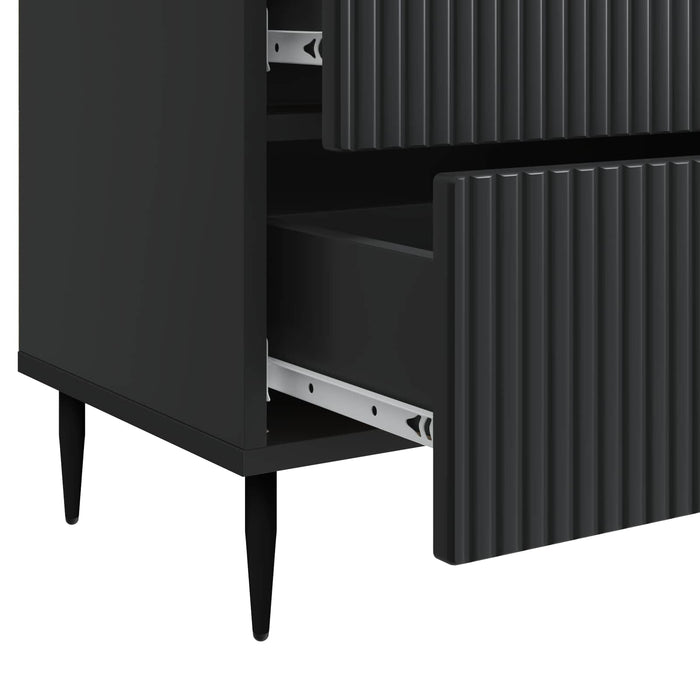 Dulap de noapte Negru 62 x 34,5 x 47,5 cm Lemn prelucrat - WALTI WALTI