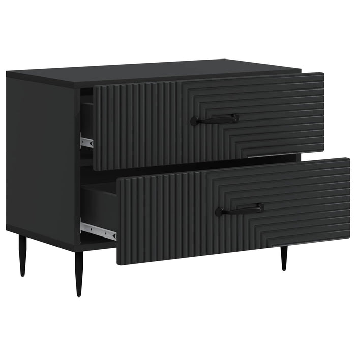 Dulap de noapte Negru 62 x 34,5 x 47,5 cm Lemn prelucrat - WALTI WALTI