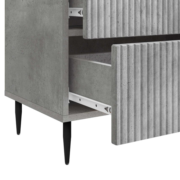 Dulap de noapte Gri Beton 62 x 34,5 x 47,5 cm Lemn prelucrat - WALTI WALTI