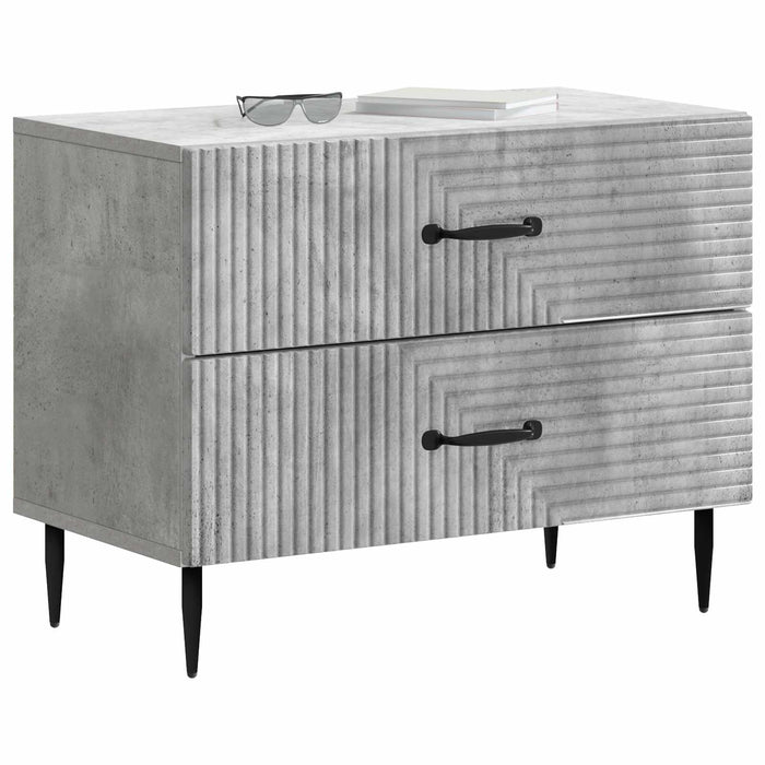 Dulap de noapte Gri Beton 62 x 34,5 x 47,5 cm Lemn prelucrat - WALTI WALTI