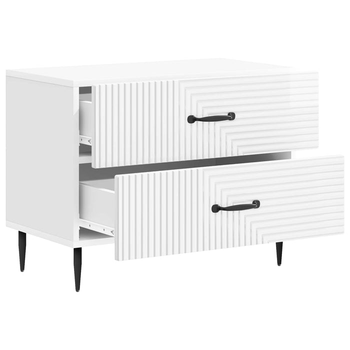 Dulap de noapte cu sertar Alb foarte lucios 62 x 34,5 x 47,5 cm - WALTI WALTI