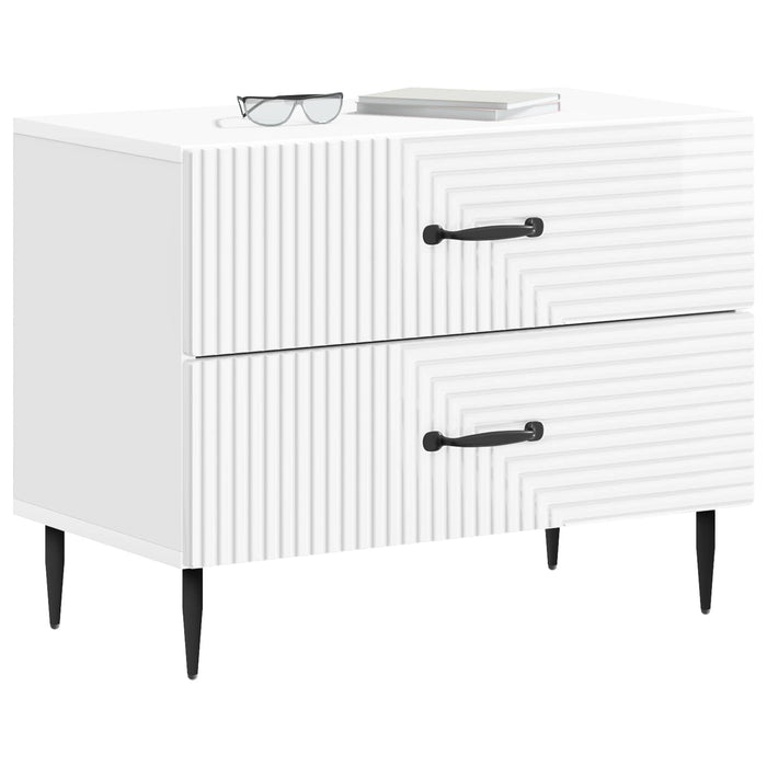 Dulap de noapte cu sertar Alb foarte lucios 62 x 34,5 x 47,5 cm - WALTI WALTI