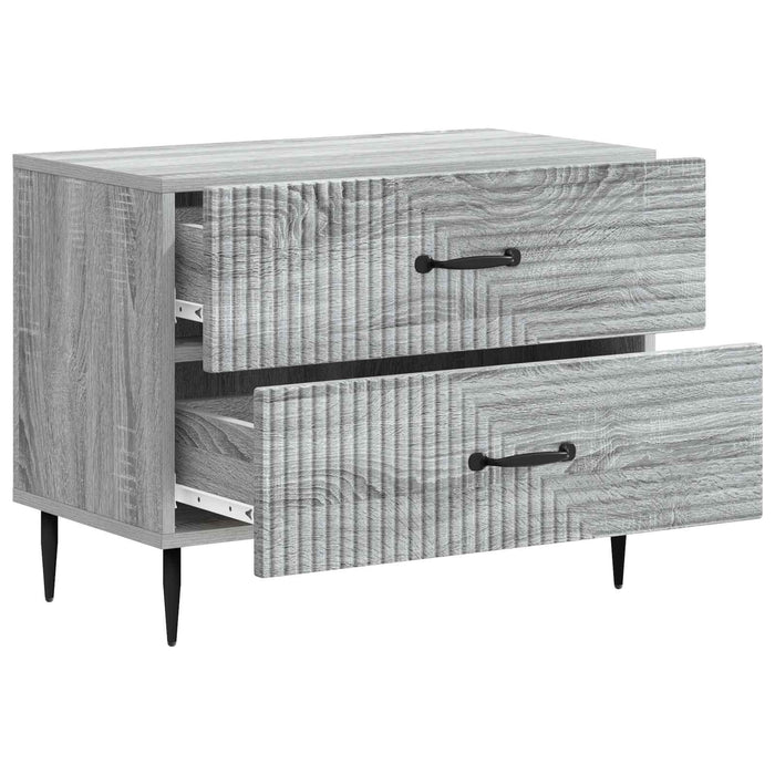 Dulap de noapte Sonoma gri 62 x 34,5 x 47,5 cm Lemn prelucrat - WALTI WALTI