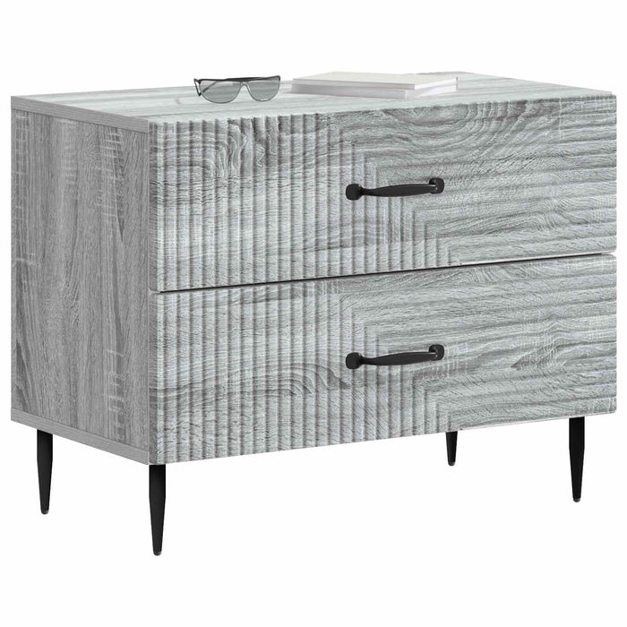 Dulap de noapte Sonoma gri 62 x 34,5 x 47,5 cm Lemn prelucrat - WALTI WALTI