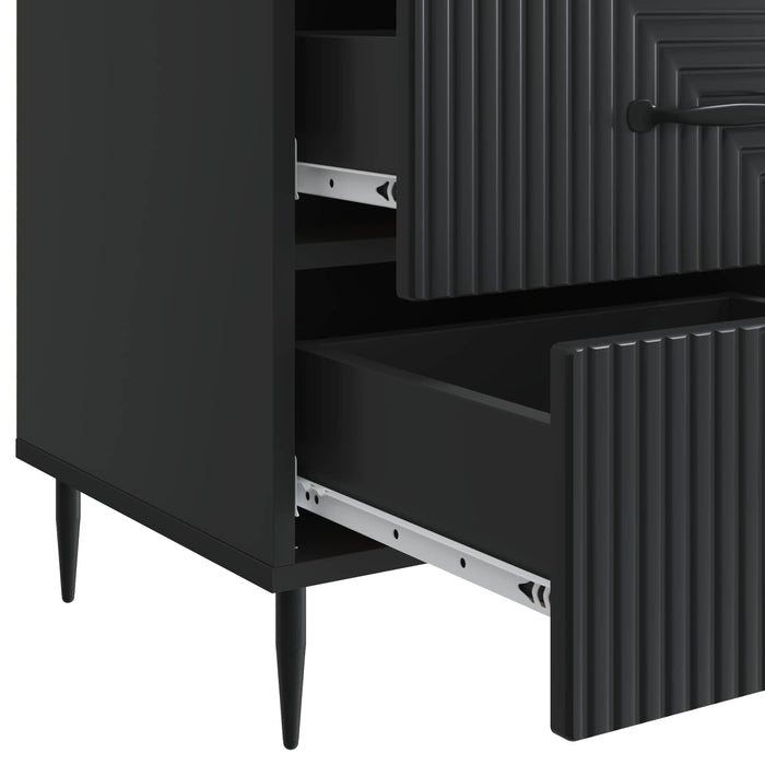 Dulap de noapte Negru 43 x 41 x 66,5 cm Lemn prelucrat - WALTI WALTI