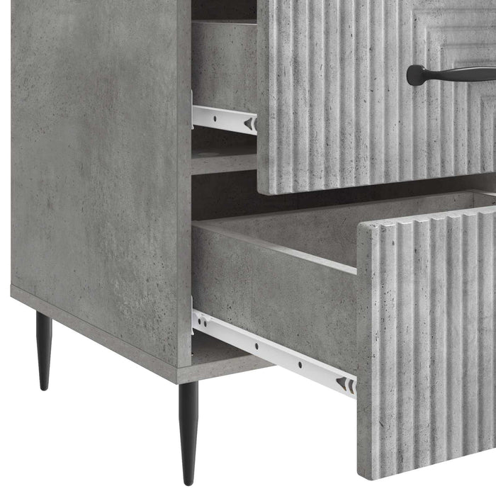 Dulap de noapte Gri Beton 43 x 41 x 66,5 cm Lemn prelucrat - WALTI WALTI