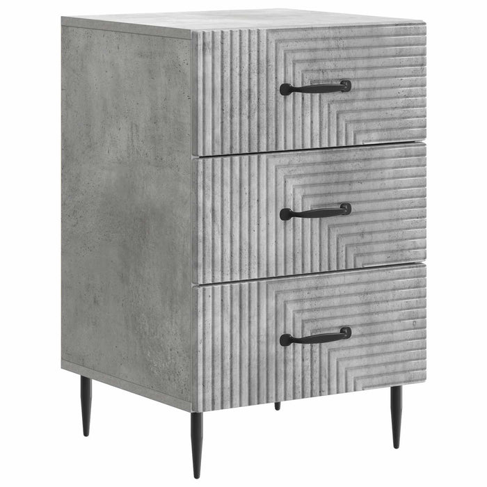 Dulap de noapte Gri Beton 43 x 41 x 66,5 cm Lemn prelucrat - WALTI WALTI