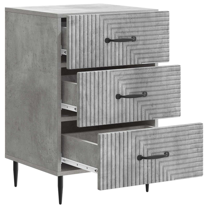 Dulap de noapte Gri Beton 43 x 41 x 66,5 cm Lemn prelucrat - WALTI WALTI