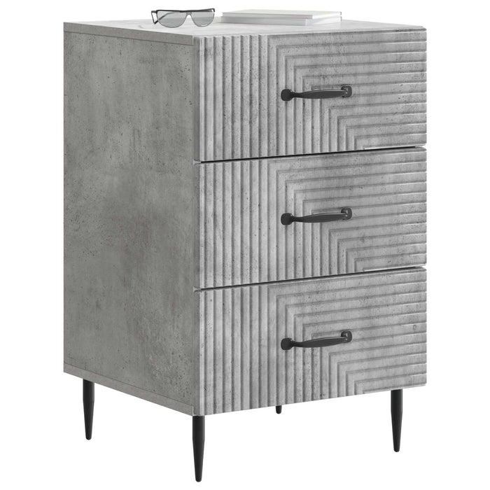Dulap de noapte Gri Beton 43 x 41 x 66,5 cm Lemn prelucrat - WALTI WALTI