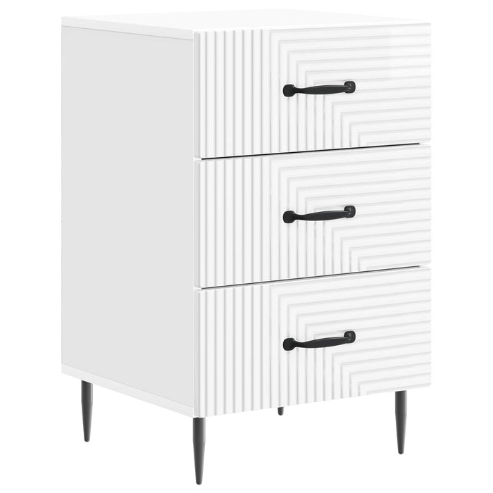 Dulap de noapte cu sertar Alb foarte lucios 43 x 41 x 66,5 cm - WALTI WALTI
