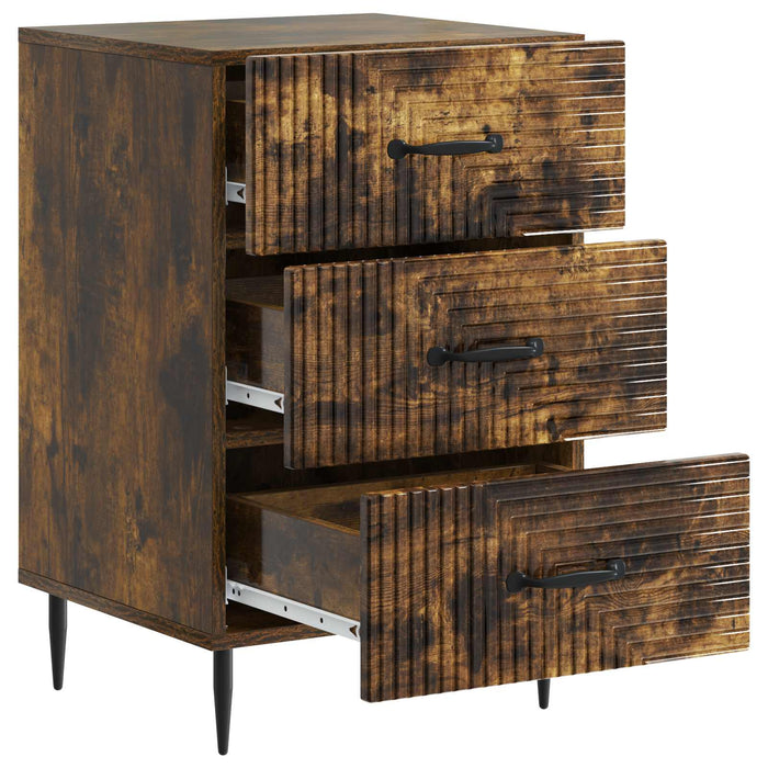 Dulap de noapte Stejar fumuriu 43 x 41 x 66,5 cm Lemn prelucrat - WALTI WALTI