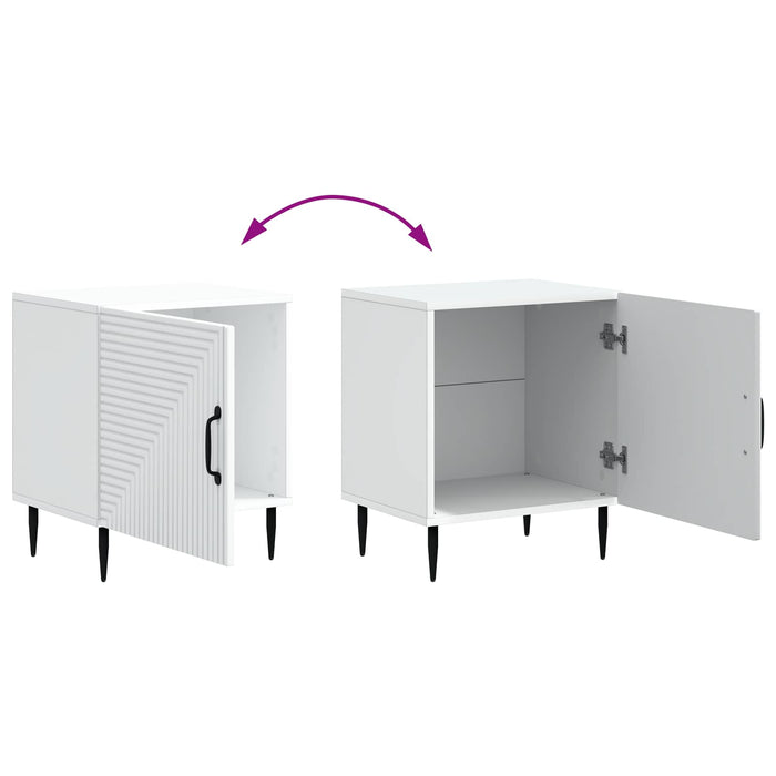 Dulap de noapte 2 pcs Alb 43 x 34,5 x 50 cm Lemn prelucrat - WALTI WALTI