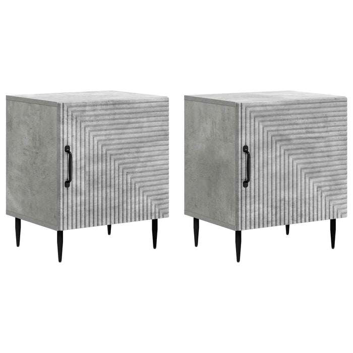 Dulap de noapte 2 pcs Gri Beton 43 x 34,5 x 50 cm - WALTI WALTI