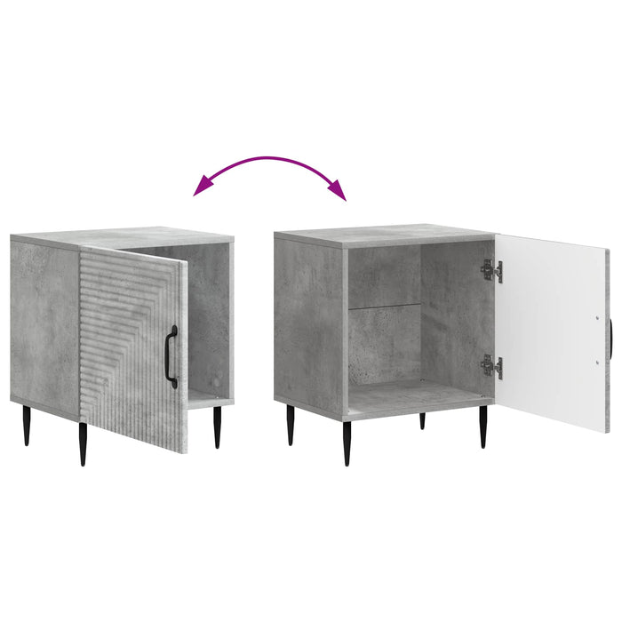 Dulap de noapte 2 pcs Gri Beton 43 x 34,5 x 50 cm - WALTI WALTI