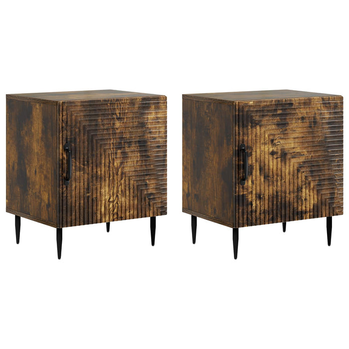 Dulap de noapte 2 pcs Stejar fumuriu 43 x 34,5 x 50 cm - WALTI WALTI