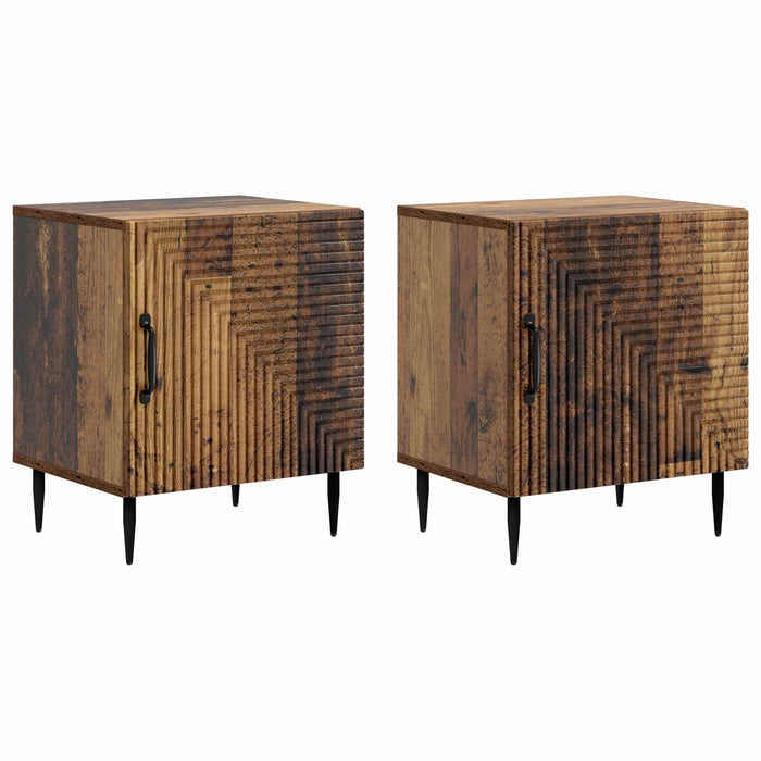 Dulap de noapte 2 pcs Lemn vechi 43 x 34,5 x 50 cm - WALTI WALTI