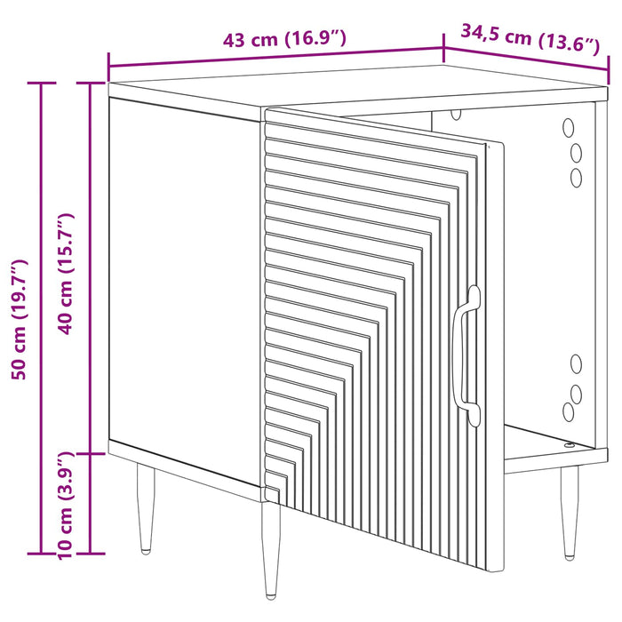 Dulap de noapte 2 pcs Lemn vechi 43 x 34,5 x 50 cm - WALTI WALTI