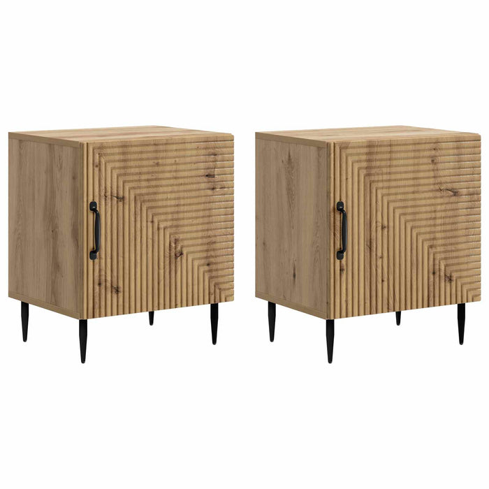 Dulap de noapte 2 pcs Stejar Artizanal 43 x 34,5 x 50 cm - WALTI WALTI