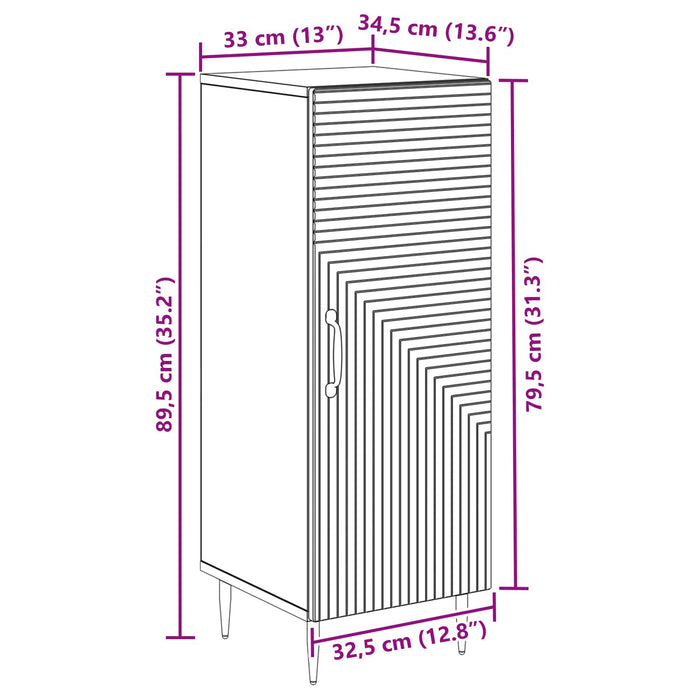 Bufet Stejar fumuriu 33 x 34,5 x 89,5 cm Lemn prelucrat - WALTI WALTI