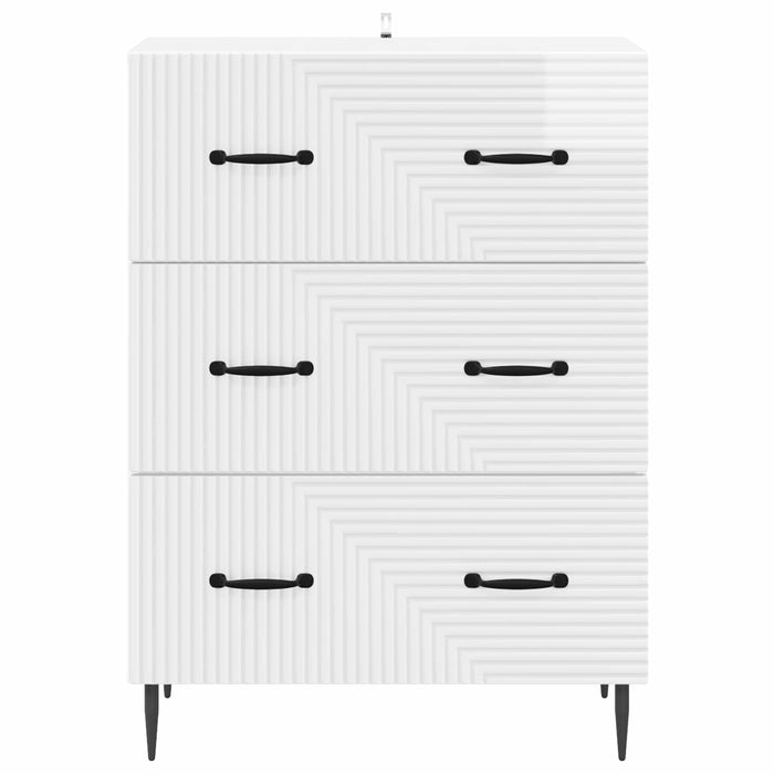 Dulap cu sertare Alb foarte lucios 66 x 34,5 x 89,5 cm - WALTI WALTI
