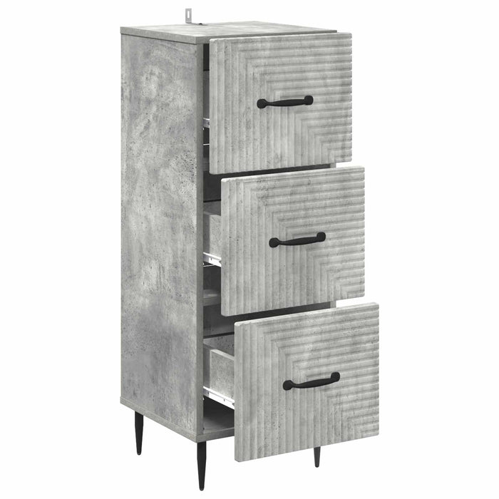 Dulap cu sertare Gri Beton 33 x 34,5 x 89,5 cm Lemn prelucrat - WALTI WALTI