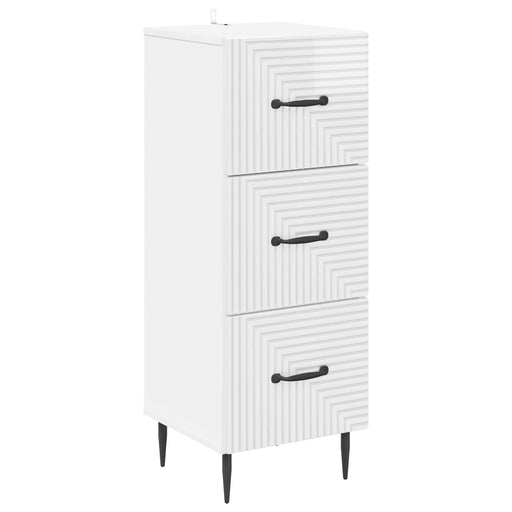Dulap cu sertare Alb foarte lucios 33 x 34,5 x 89,5 cm - WALTI WALTI