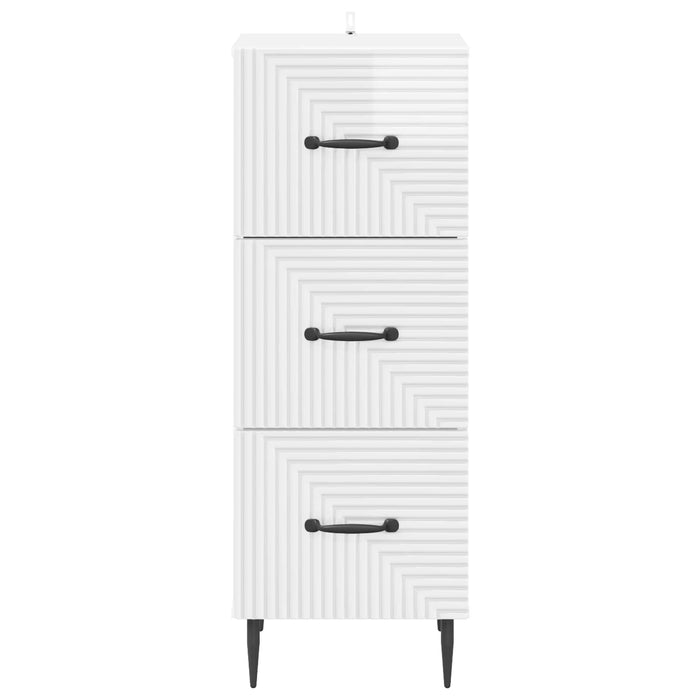 Dulap cu sertare Alb foarte lucios 33 x 34,5 x 89,5 cm - WALTI WALTI