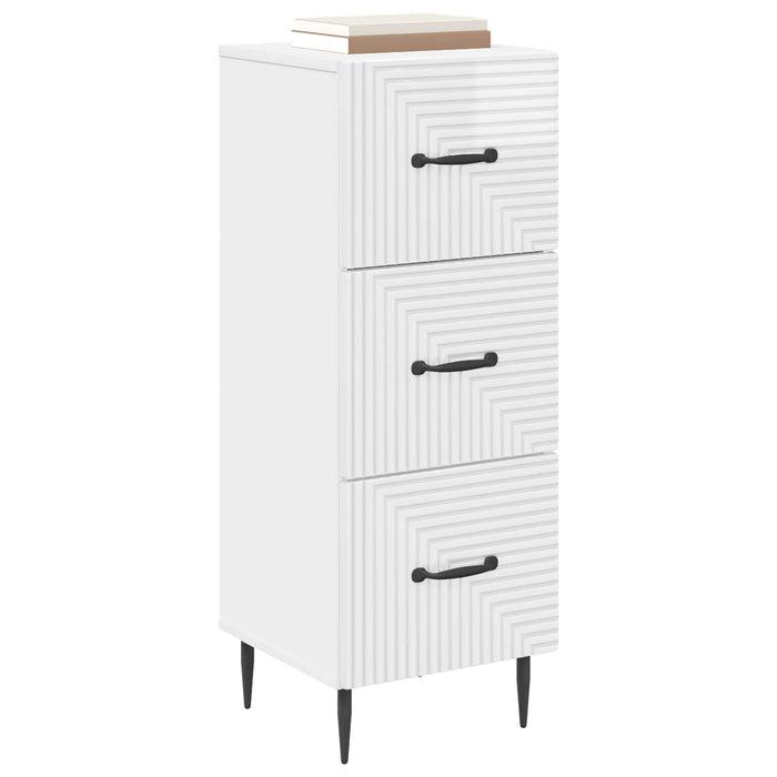 Dulap cu sertare Alb foarte lucios 33 x 34,5 x 89,5 cm - WALTI WALTI