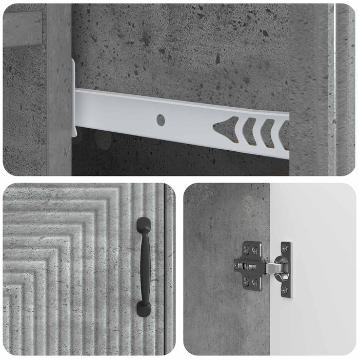 Bufet cu sertar Gri Beton 66 x 34,5 x 89,5 cm Lemn prelucrat - WALTI WALTI