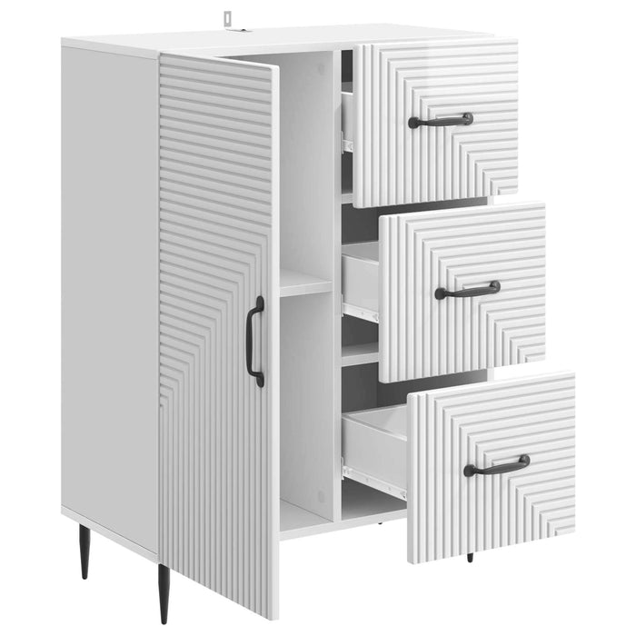 Bufet Alb foarte lucios 66 x 34,5 x 89,5 cm Lemn prelucrat - WALTI WALTI