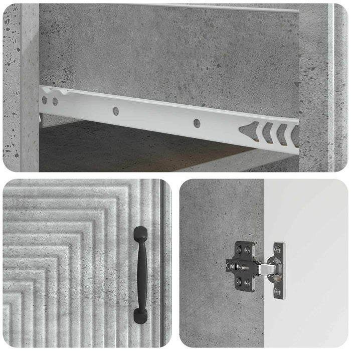 Bufet cu sertar Gri Beton 66 x 34,5 x 89,5 cm Lemn prelucrat - WALTI WALTI