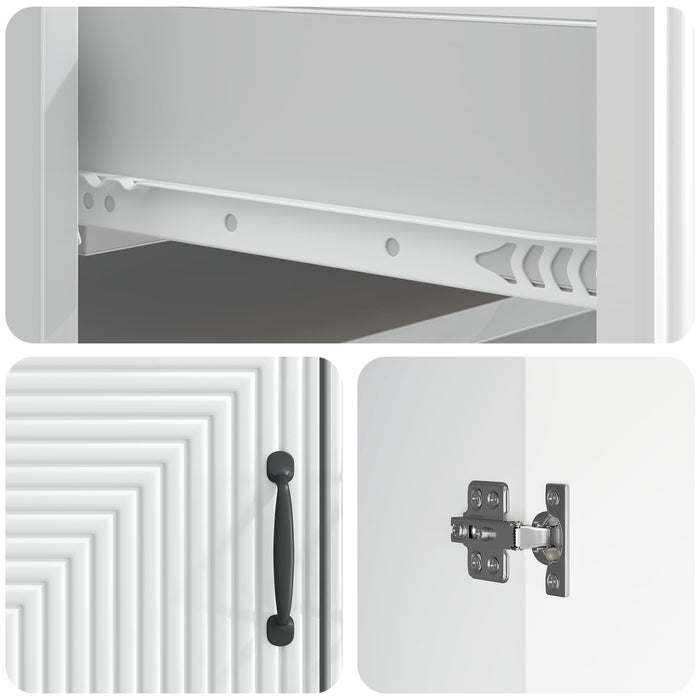 Bufet Alb foarte lucios 66 x 34,5 x 89,5 cm Lemn prelucrat - WALTI WALTI