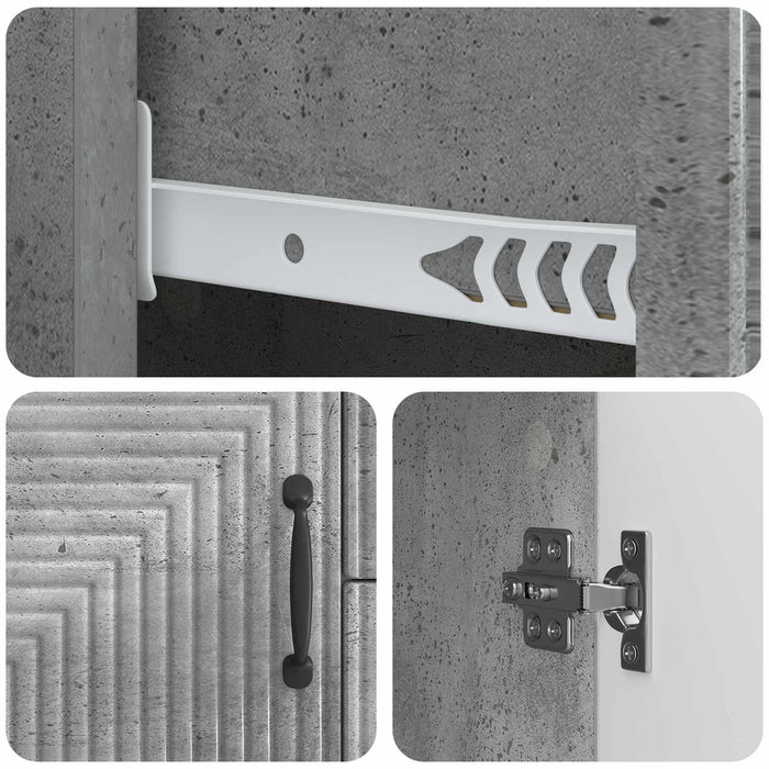 Bufet cu sertar Gri Beton 89 x 34,5 x 60 cm Lemn prelucrat - WALTI WALTI