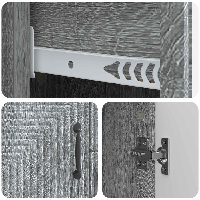 Bufet cu sertar Sonoma gri 89 x 34,5 x 60 cm Lemn prelucrat - WALTI WALTI
