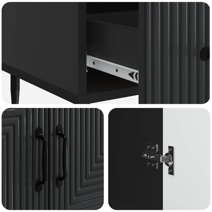 Bufet cu sertar Negru 66 x 34,5 x 95 cm Lemn prelucrat - WALTI WALTI