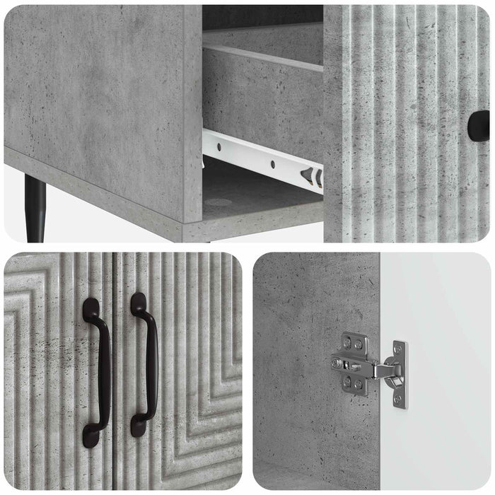 Bufet cu sertar Gri Beton 66 x 34,5 x 95 cm Lemn prelucrat - WALTI WALTI