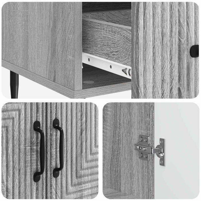 Bufet cu sertar Sonoma gri 66 x 34,5 x 95 cm Lemn prelucrat - WALTI WALTI