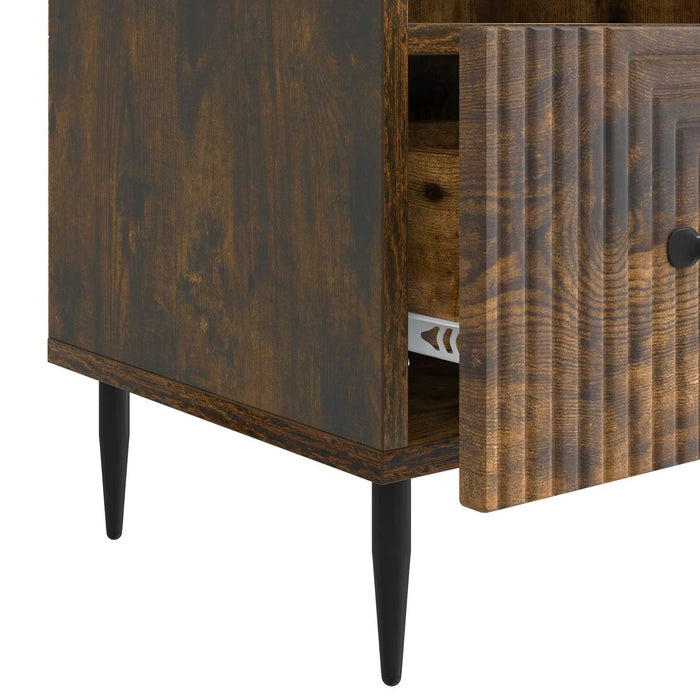 Cabinet TV Stejar fumuriu 102 x 34,5 x 50 cm Lemn prelucrat - WALTI WALTI