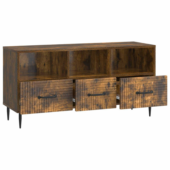 Cabinet TV Stejar fumuriu 102 x 34,5 x 50 cm Lemn prelucrat - WALTI WALTI