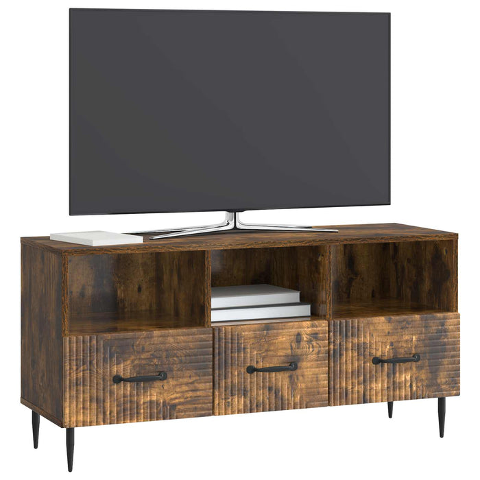 Cabinet TV Stejar fumuriu 102 x 34,5 x 50 cm Lemn prelucrat - WALTI WALTI