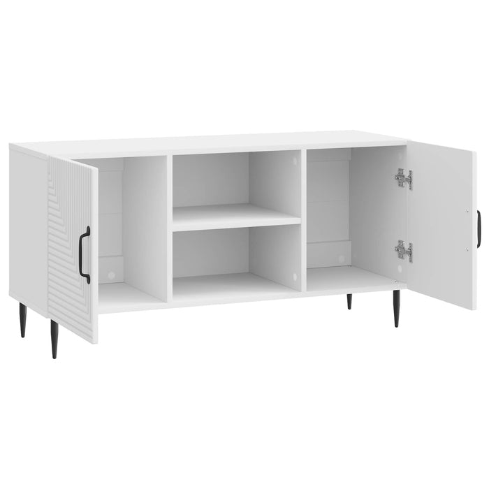 Cabinet TV Alb foarte lucios 102 x 34,5 x 50 cm Lemn prelucrat - WALTI WALTI
