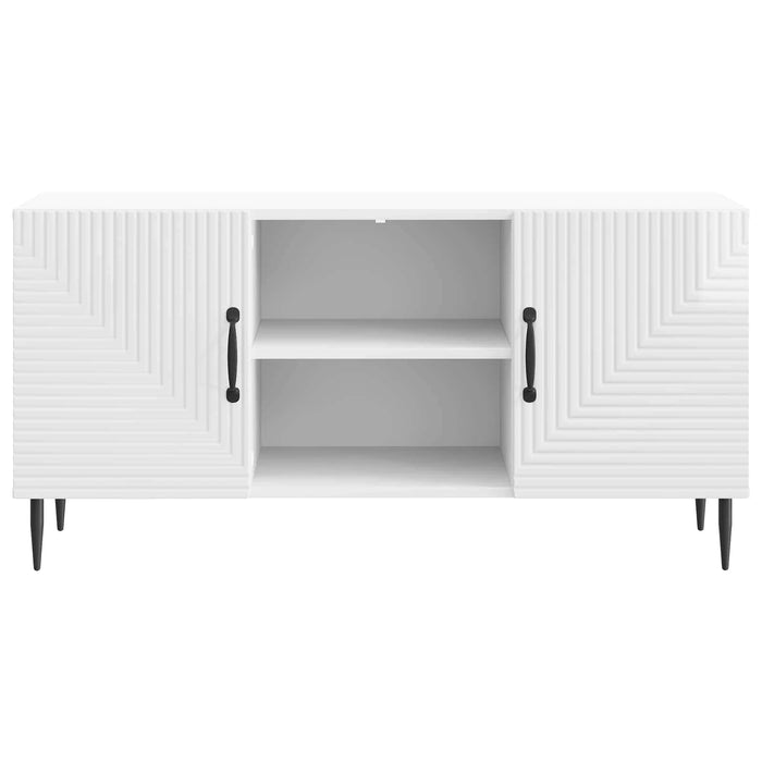Cabinet TV Alb foarte lucios 102 x 34,5 x 50 cm Lemn prelucrat - WALTI WALTI