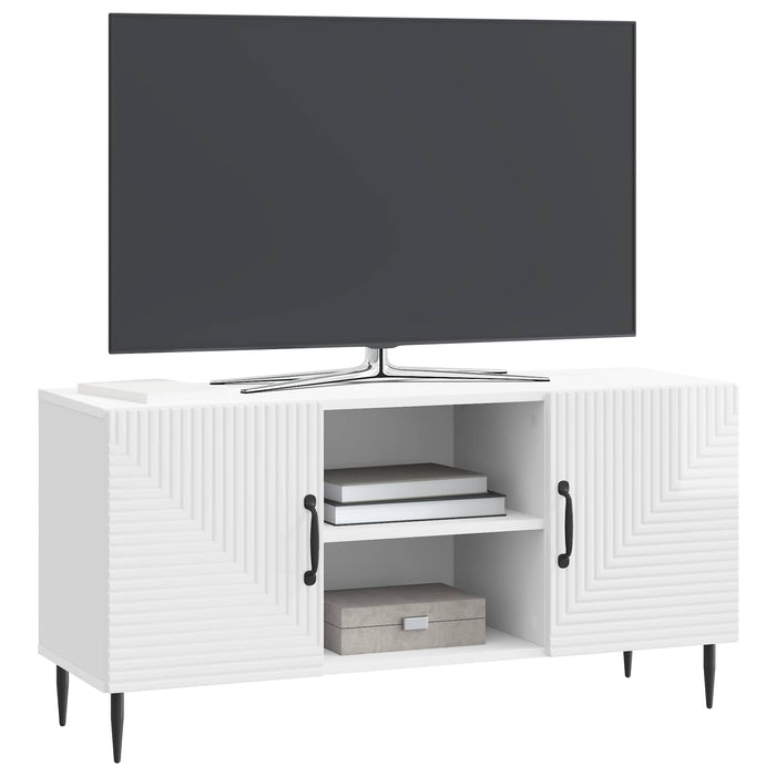 Cabinet TV Alb foarte lucios 102 x 34,5 x 50 cm Lemn prelucrat - WALTI WALTI
