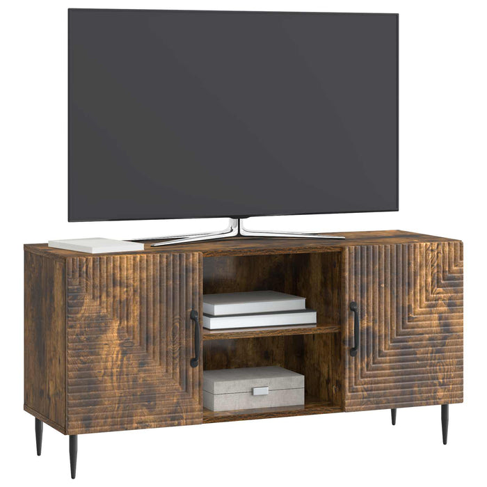 Cabinet TV Stejar fumuriu 102 x 34,5 x 50 cm Lemn prelucrat - WALTI WALTI