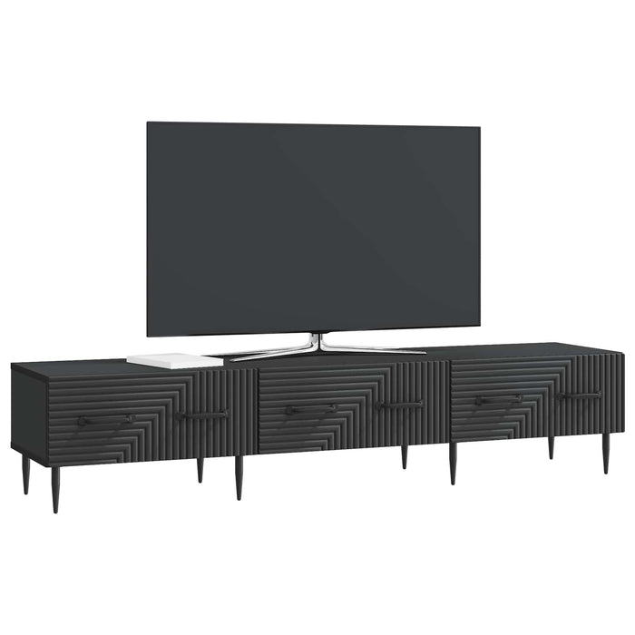 Cabinet TV cu sertar Negru 147 x 34,5 x 30 cm Lemn prelucrat - WALTI WALTI