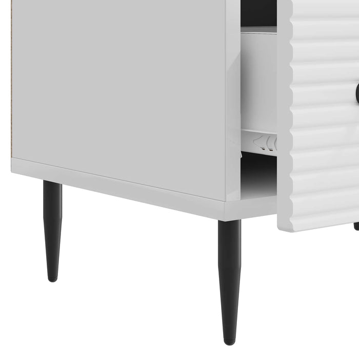 Cabinet TV Alb foarte lucios 147 x 34,5 x 30 cm Lemn prelucrat - WALTI WALTI