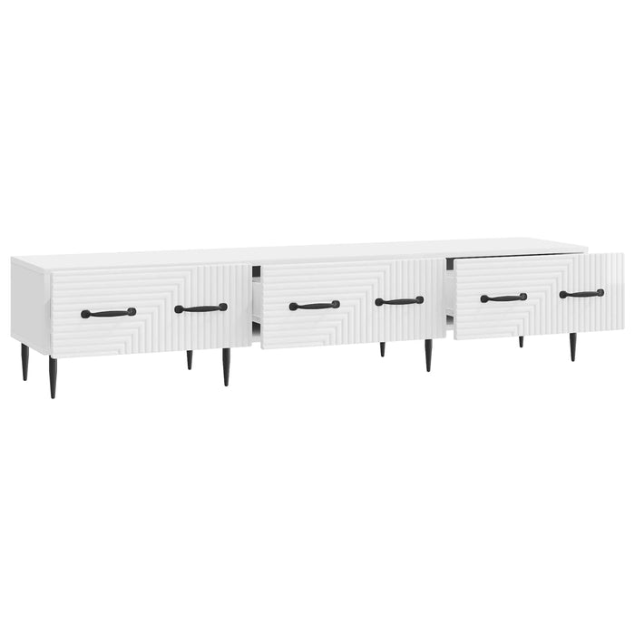 Cabinet TV Alb foarte lucios 147 x 34,5 x 30 cm Lemn prelucrat - WALTI WALTI