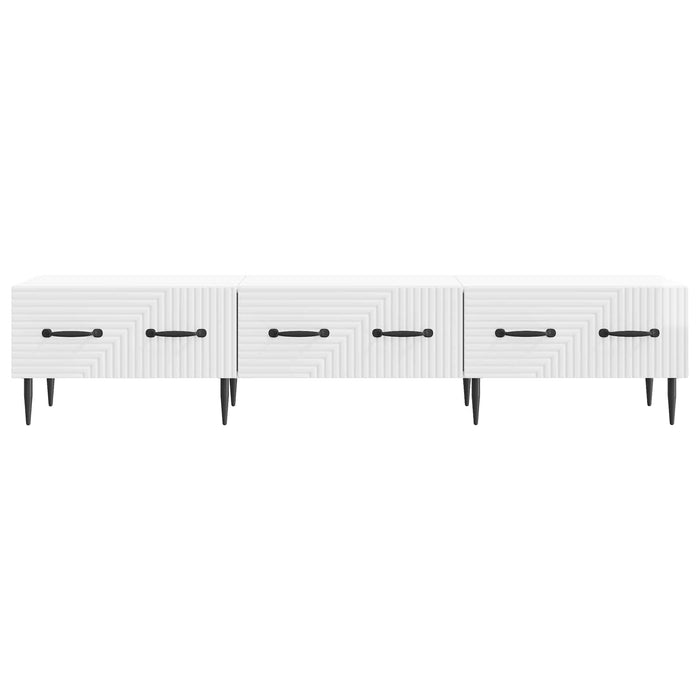 Cabinet TV Alb foarte lucios 147 x 34,5 x 30 cm Lemn prelucrat - WALTI WALTI