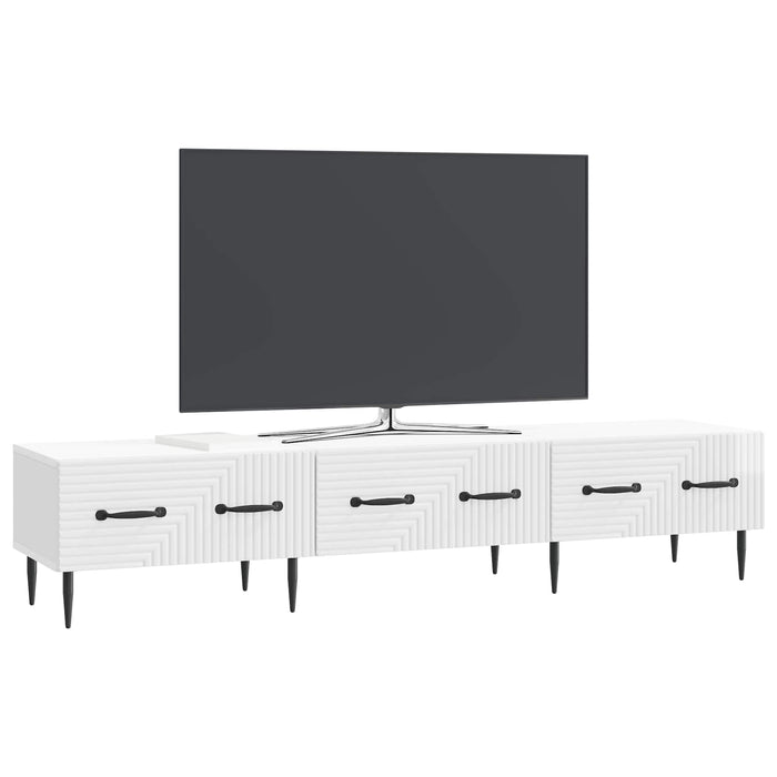Cabinet TV Alb foarte lucios 147 x 34,5 x 30 cm Lemn prelucrat - WALTI WALTI